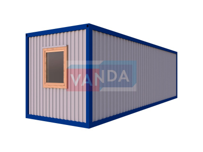 Металлический блок контейнер с тамбуром 5,85х2,4 - Вагонка деревянная